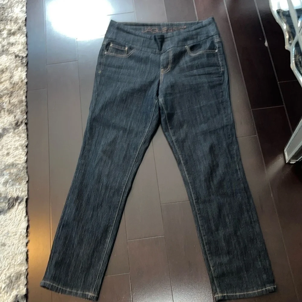 Jag Jeans High Rise Stretch Slim Fit Dark Blue Wash Denim Jeans size 12S Cotton